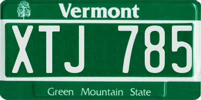 VT license plate XTJ785