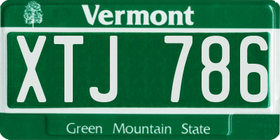 VT license plate XTJ786