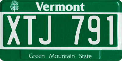 VT license plate XTJ791