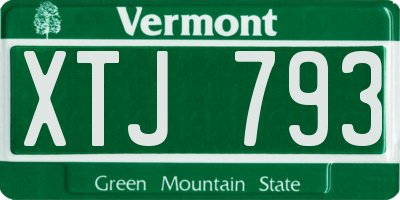 VT license plate XTJ793