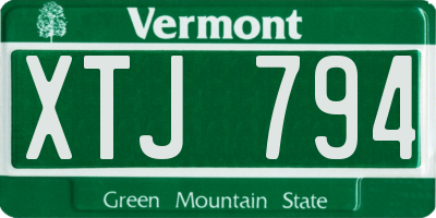 VT license plate XTJ794