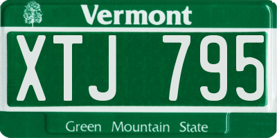 VT license plate XTJ795