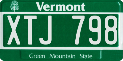 VT license plate XTJ798