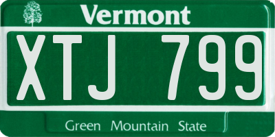 VT license plate XTJ799