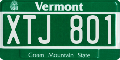 VT license plate XTJ801