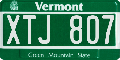 VT license plate XTJ807