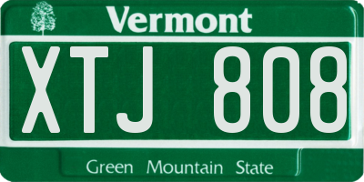 VT license plate XTJ808