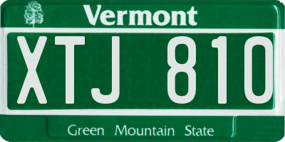 VT license plate XTJ810