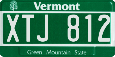 VT license plate XTJ812