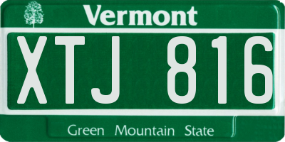 VT license plate XTJ816