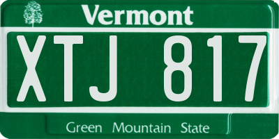 VT license plate XTJ817