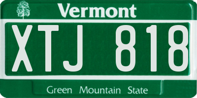 VT license plate XTJ818