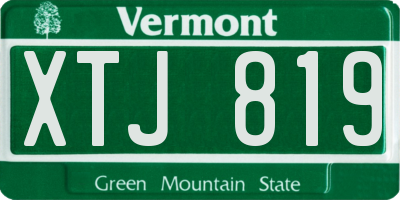 VT license plate XTJ819