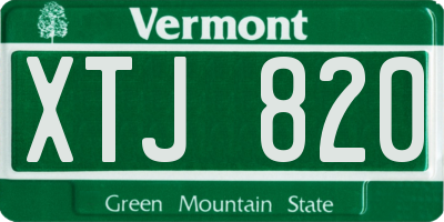 VT license plate XTJ820