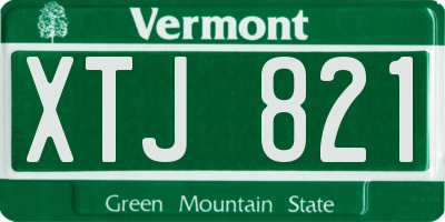 VT license plate XTJ821