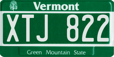 VT license plate XTJ822