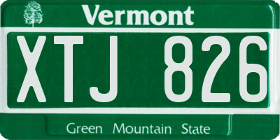 VT license plate XTJ826