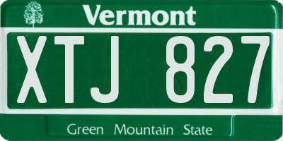 VT license plate XTJ827