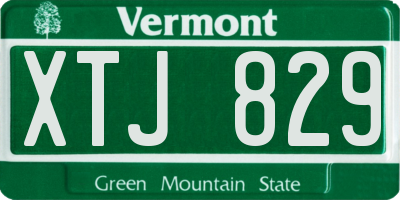 VT license plate XTJ829