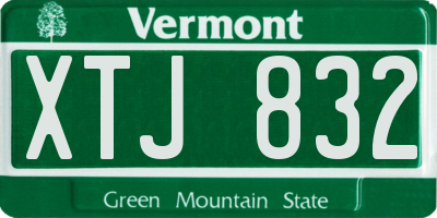 VT license plate XTJ832