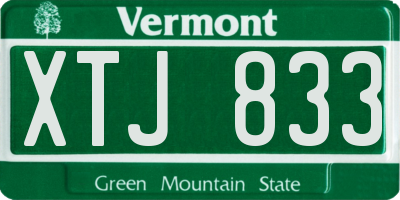 VT license plate XTJ833