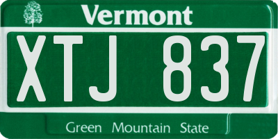 VT license plate XTJ837