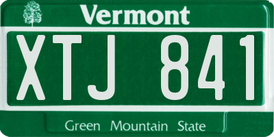VT license plate XTJ841