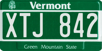 VT license plate XTJ842