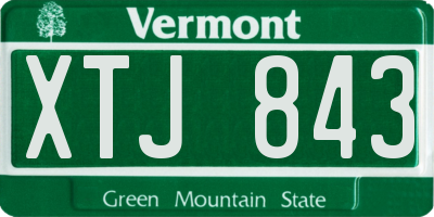 VT license plate XTJ843