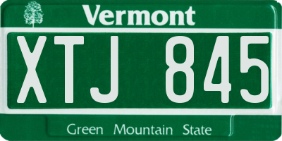 VT license plate XTJ845
