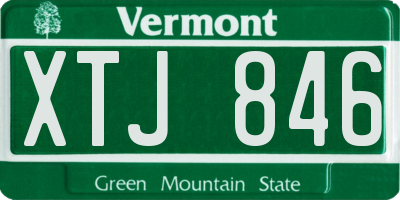 VT license plate XTJ846