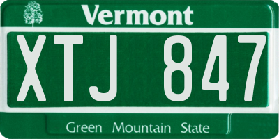 VT license plate XTJ847