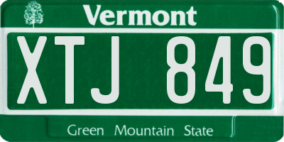 VT license plate XTJ849