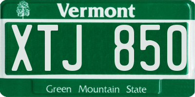 VT license plate XTJ850