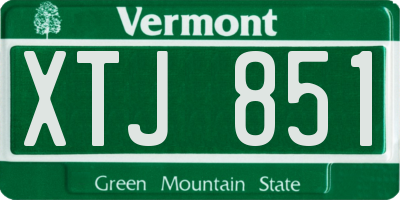 VT license plate XTJ851