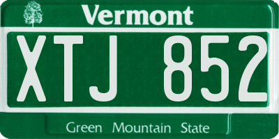 VT license plate XTJ852