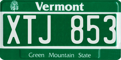 VT license plate XTJ853