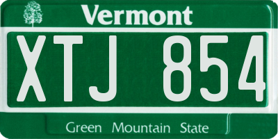 VT license plate XTJ854