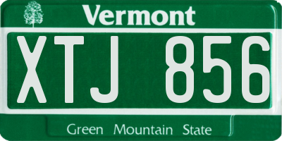 VT license plate XTJ856