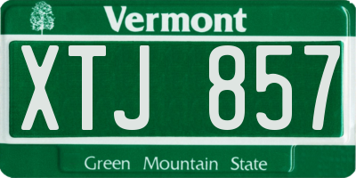 VT license plate XTJ857