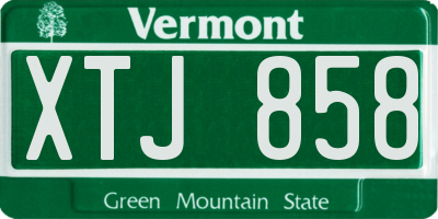VT license plate XTJ858