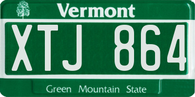 VT license plate XTJ864
