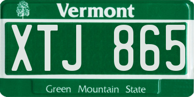 VT license plate XTJ865