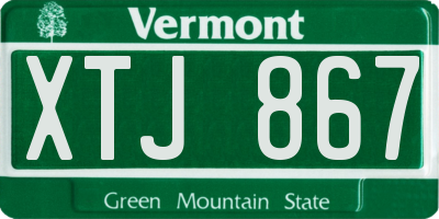 VT license plate XTJ867