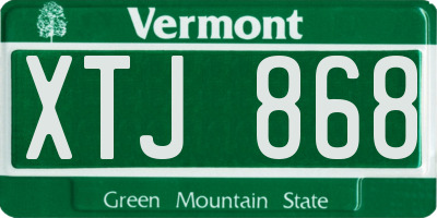 VT license plate XTJ868