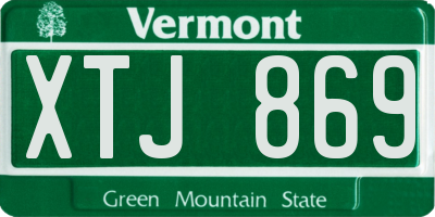 VT license plate XTJ869