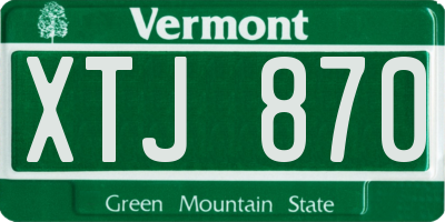 VT license plate XTJ870