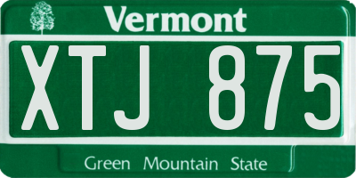VT license plate XTJ875