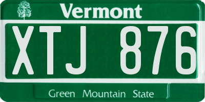 VT license plate XTJ876