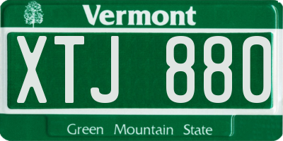 VT license plate XTJ880